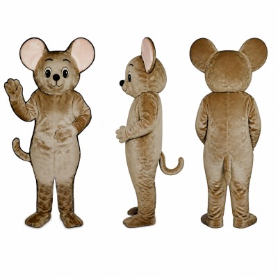 Mouse Mascot Costume in Tan with Oversized Ears Adult