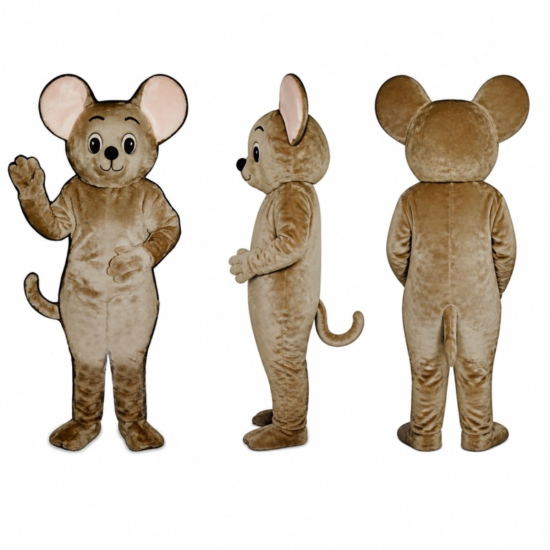 Mouse Mascot Costume in Tan with Oversized Ears Adult