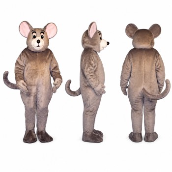 Mouse Mascot Costume in Brown with Pink Ears Adult