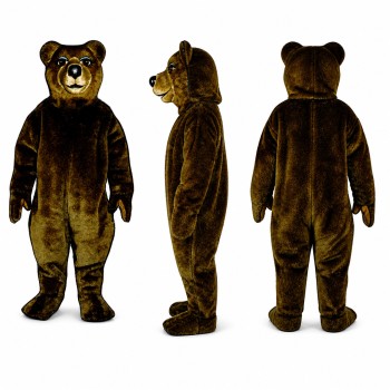 Brown Bear Mascot Costume with Dark Face Adult