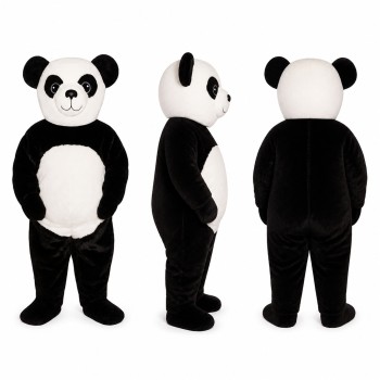Panda Mascot Costume in Black and White with Cream Belly Adult