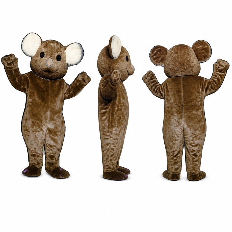 Koala Mascot Costume in Brown with Oversized Ears Adult