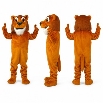 Lion Mascot Costume in Orange with White Muzzle Adult