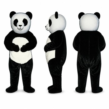 Panda Mascot Costume in Black and White with Rounded Belly Adult