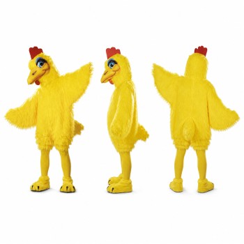 Chicken Mascot Costume in Yellow with Red Comb Adult