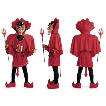 Devil Mascot Costume in Red with Horns and Pitchfork Adult