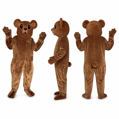 Bear Mascot Costume in Brown with Rounded Ears Adult