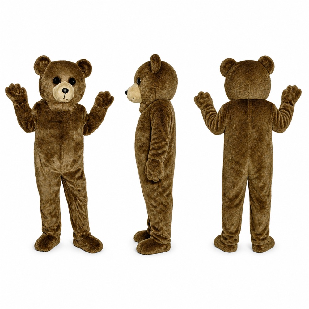 Teddy Bear Mascot Costume in Brown with Cream Muzzle Adult Teddy Bear Mascot Costume in Brown with Cream Muzzle Adult