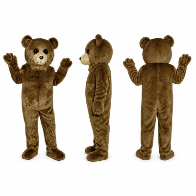 Teddy Bear Mascot Costume in Brown with Cream Muzzle Adult