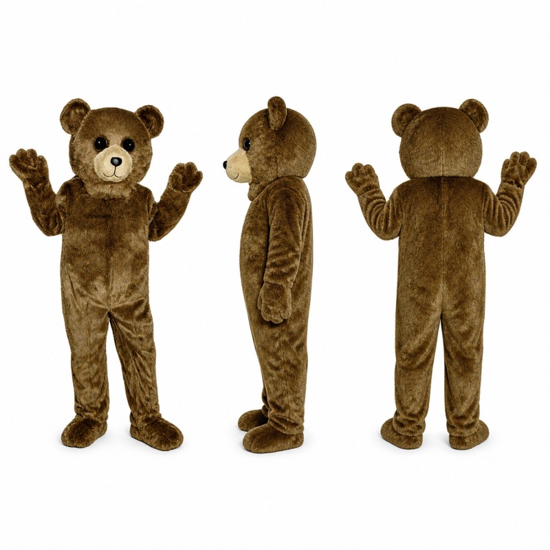 Teddy Bear Mascot Costume in Brown with Cream Muzzle Adult