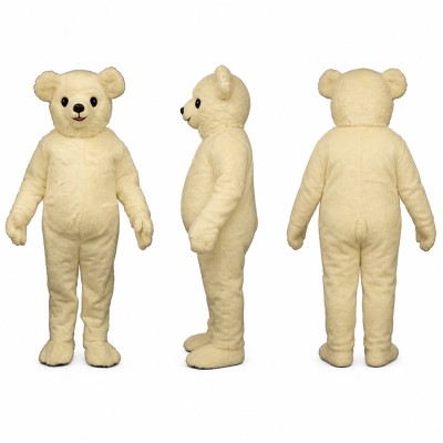 Polar Bear Mascot Costume in Cream with Black Nose Adult