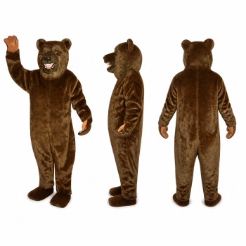 Brown Bear Mascot Costume with Open Mouth Adult