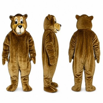 Brown Bear Mascot Costume with Cream Muzzle Adult