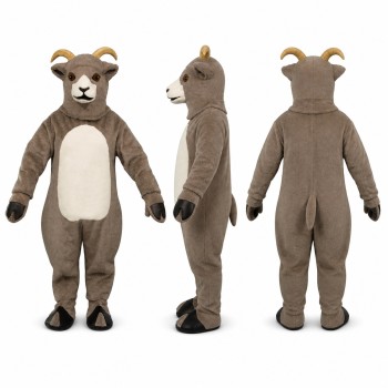 Goat Mascot Costume in Gray with White Belly Adult