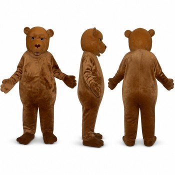 Bear Mascot Costume in Brown with Dark Muzzle Adult