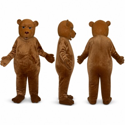 Bear Mascot Costume in Brown with Dark Muzzle Adult