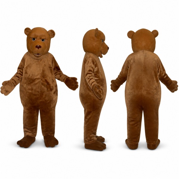 Bear Mascot Costume in Brown with Dark Muzzle Adult