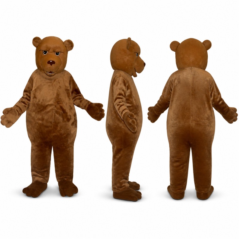 Bear Mascot Costume in Brown with Dark Muzzle Adult