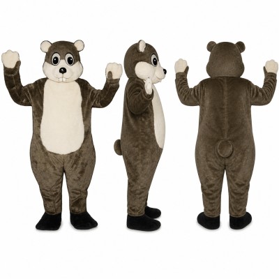 Raccoon Mascot Costume in Gray with White Belly Adult