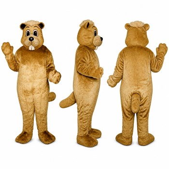 Bulldog Mascot Costume in Golden Brown with Wrinkled Face Adult