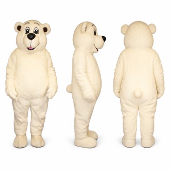 Polar Bear Mascot Costume in Cream with Black Nose Adult