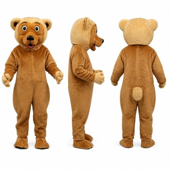 Bear Mascot Costume in Brown with Round Muzzle Adult