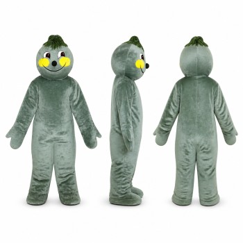 Alien Mascot Costume in Gray with Yellow Eyes Adult