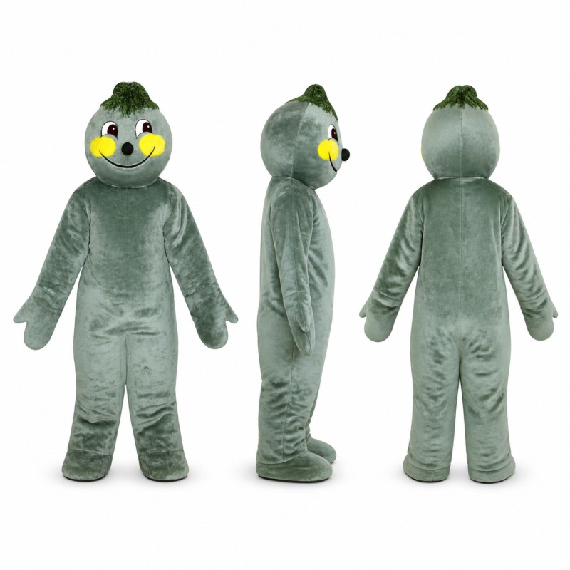 Alien Mascot Costume in Gray with Yellow Eyes Adult