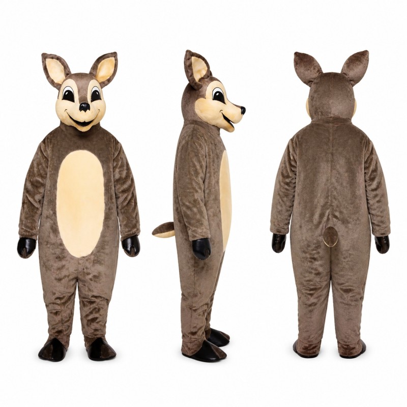 Deer Mascot Costume in Gray with Cream Belly Adult