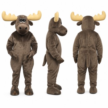 Moose Mascot Costume in Gray with Cream Antlers Adult