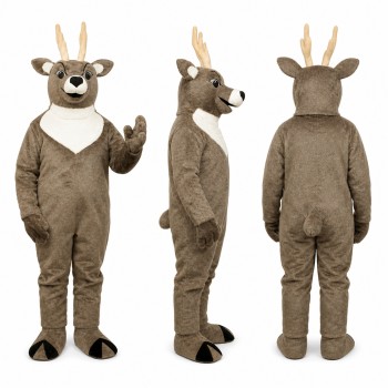 Reindeer Mascot Costume in Gray with Cream Chest Adult