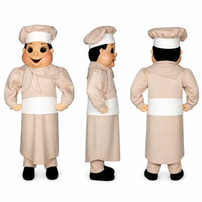 Chef Mascot Costume in White Uniform with Tall Hat Adult