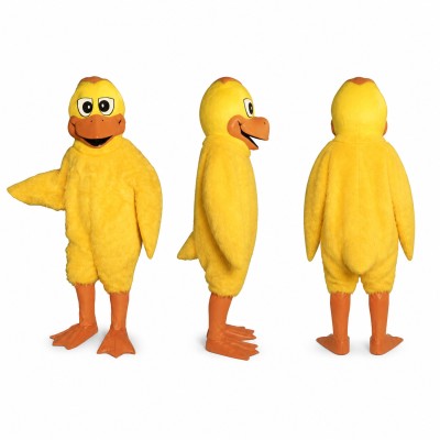 Duck Mascot Costume in Yellow with Orange Beak Adult