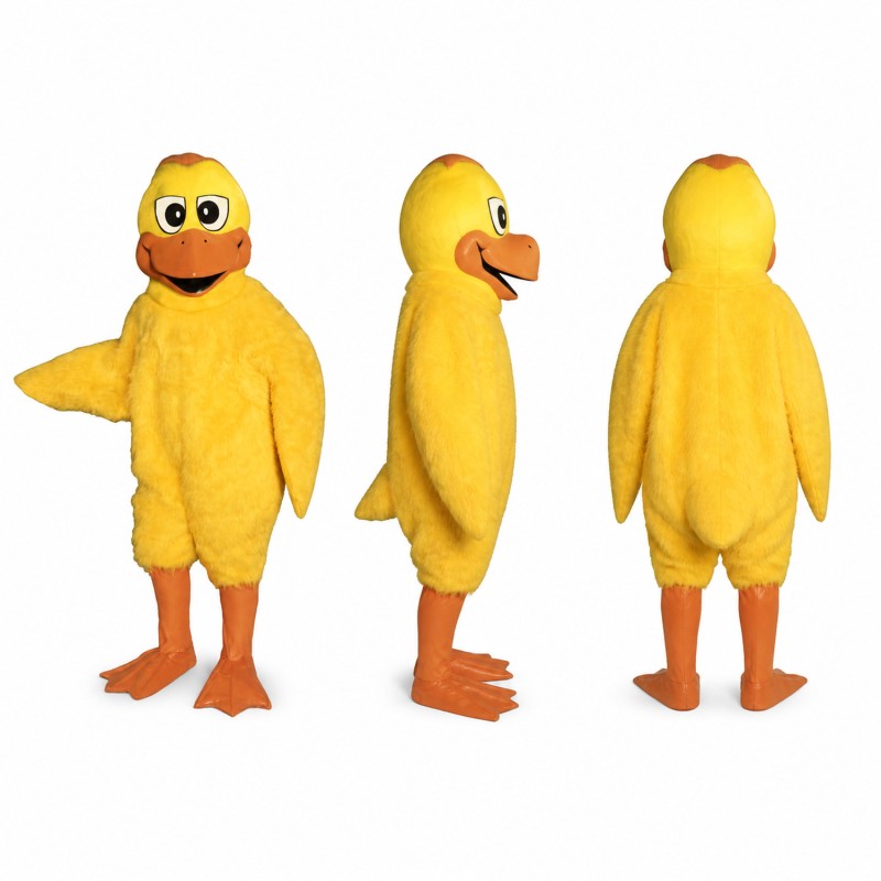 Duck Mascot Costume in Yellow with Orange Beak Adult