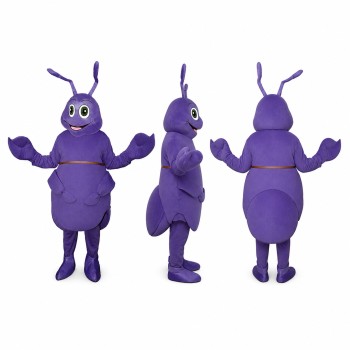 Ant Mascot Costume in Purple with Long Antennae Adult