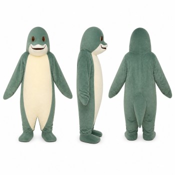 Dolphin Mascot Costume in Teal with Cream Belly Adult