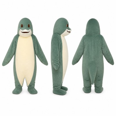 Dolphin Mascot Costume in Teal with Cream Belly Adult