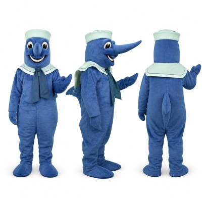 Sailor Mascot Costume in Blue with White Cap Adult
