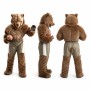 Bear Football Player Mascot Costume in Brown with Gray Shorts Adult