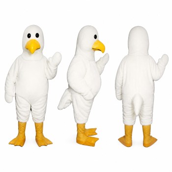 Adult Seagull Mascot Costume with Yellow Beak