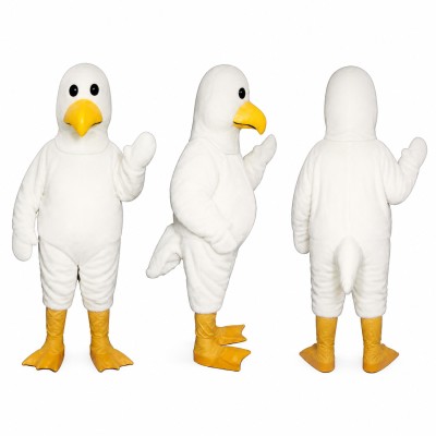 Adult Seagull Mascot Costume with Yellow Beak