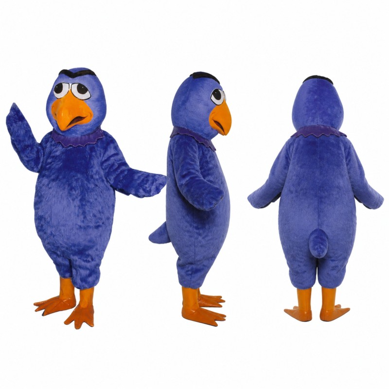 Parrot Mascot Costume in Blue with Orange Beak Adult