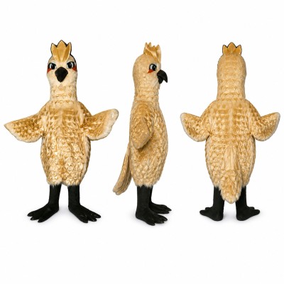 Owl Mascot Costume in Tan with Spotted Wings Adult