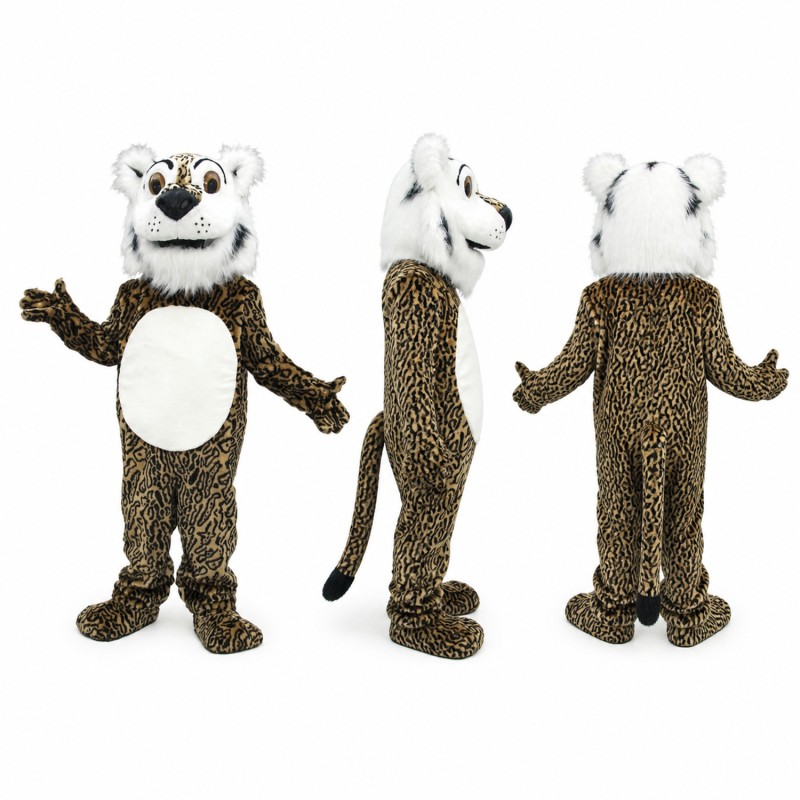 Lion Mascot Costume in Gray with White Belly Adult
