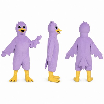 Bird Mascot Costume in Purple with Yellow Feet Adult
