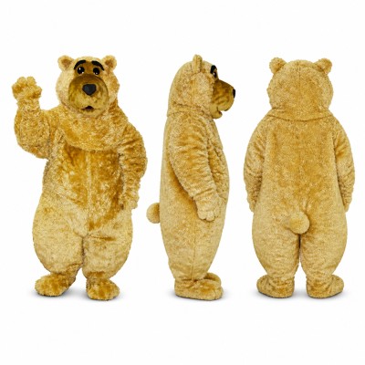 Bear Mascot Costume in Golden Brown with Dark Muzzle Adult
