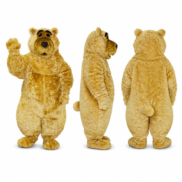 Bear Mascot Costume in Golden Brown with Dark Muzzle Adult