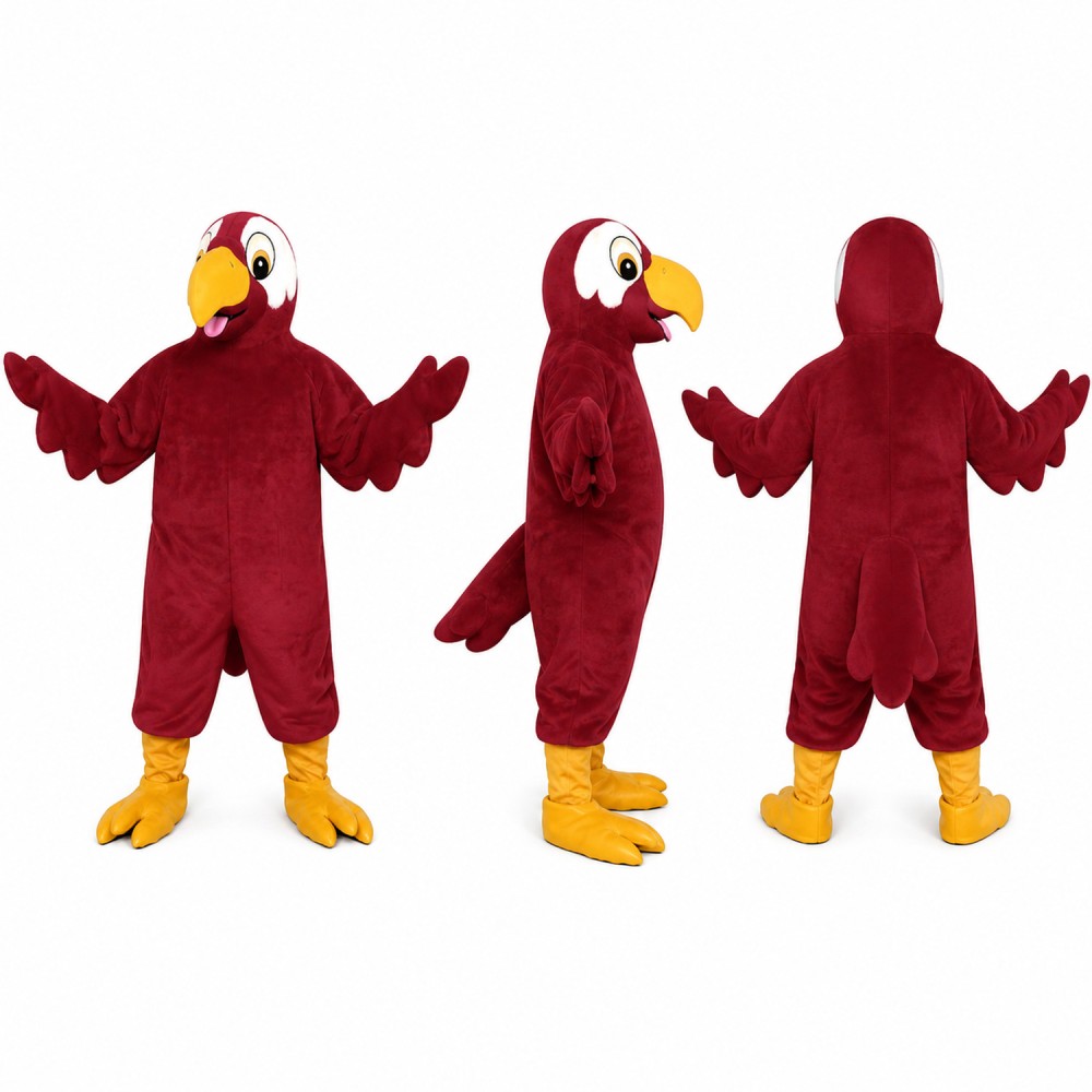 Parrot Mascot Costume in Red with Yellow Beak Adult Parrot Mascot Costume in Red with Yellow Beak Adult