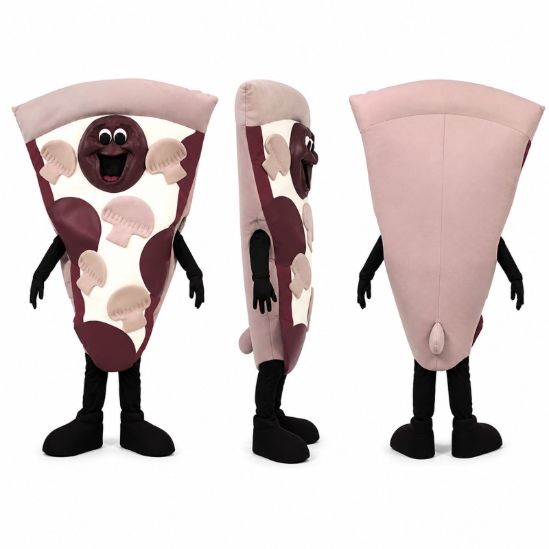 Bacon Slice Mascot Costume in Brown and Cream Adult