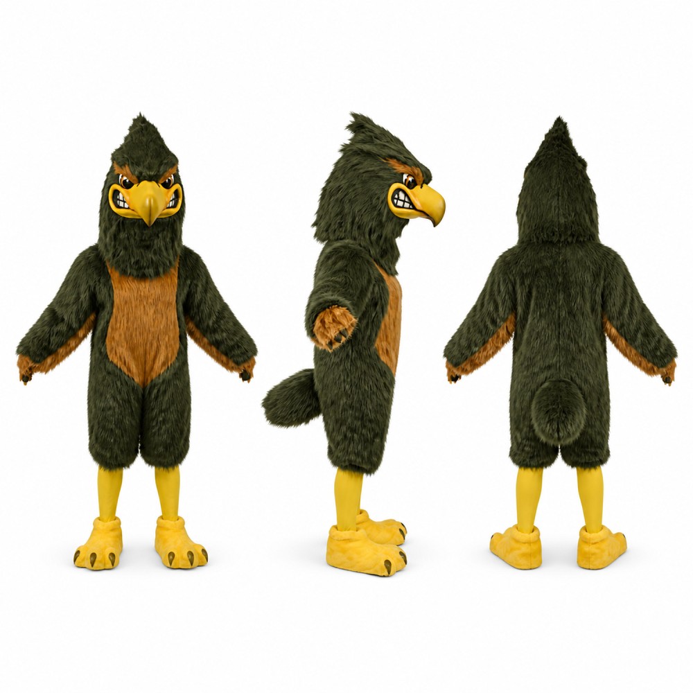 Hawk Mascot Costume in Dark Green with Brown Chest Adult Hawk Mascot Costume in Dark Green with Brown Chest Adult
